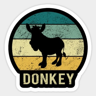 Donkey At Vintage Sunset A Gift For Donkey Lovers Sticker